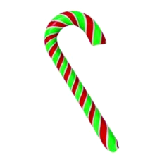 Candy Cane, Red or Green, 11cm 